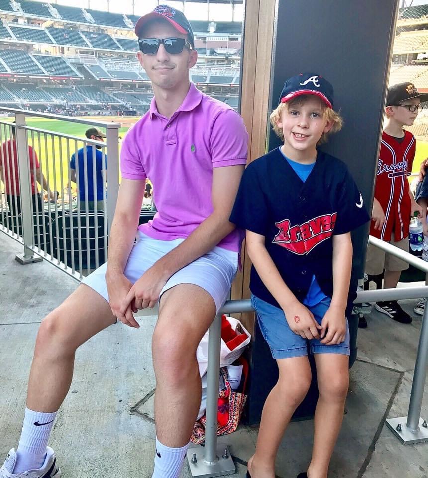The brothers at a Braves game